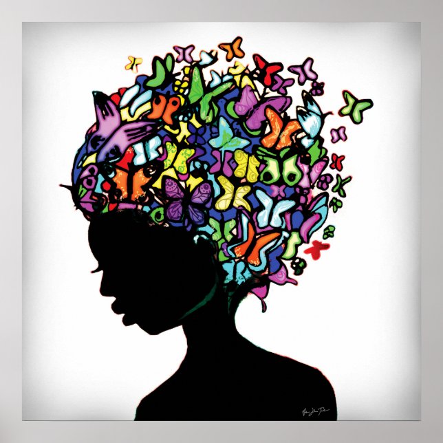 Póster Mujer mariposa (Frente)