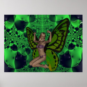 Póster Mujer mariposa