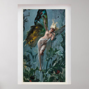 Póster Mujer Mariposa por Luis Ricardo Falero Vintage