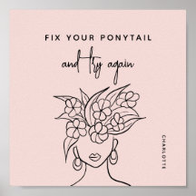 Mujer moderna con flores personalizada