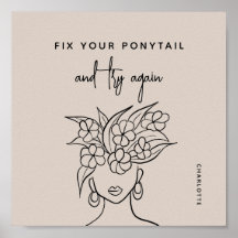 Mujer moderna con flores personalizada