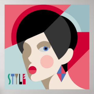 Póster Mujer moderna y elegante. Mujer modernista h