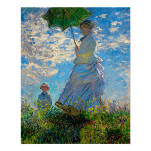 Póster Mujer Monet Paraguas Impresionismo