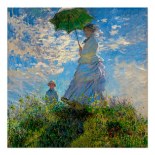 Póster Mujer Monet Paraguas Impresionismo