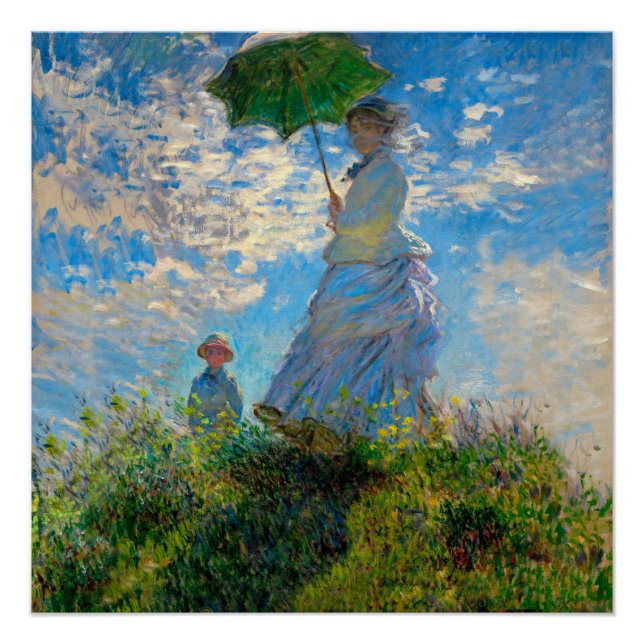 Póster Mujer Monet Paraguas Impresionismo (Anverso)