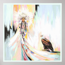 Póster Mujer Nativa Estadounidense Y Águila