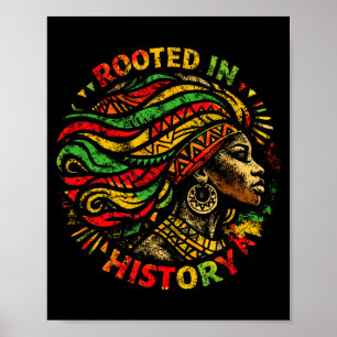 Póster Mujer negra afro raíces africanas historia melanin