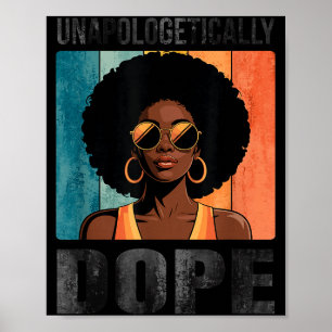 Póster Mujer negra afro retro sin disculpas