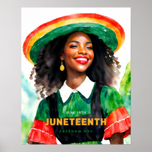 Póster Mujer negra de la Bonito de junio