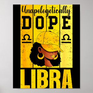 Póster Mujer negra de Libra poco lógica Gorra Zodiaco