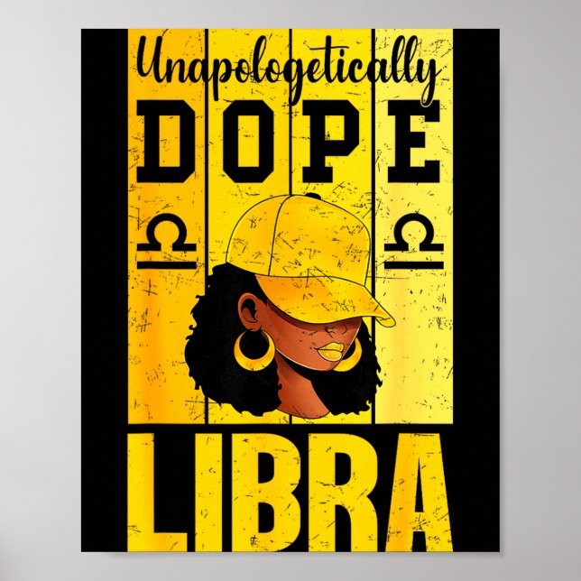Póster Mujer negra de Libra poco lógica Gorra Zodiaco  (Frente)