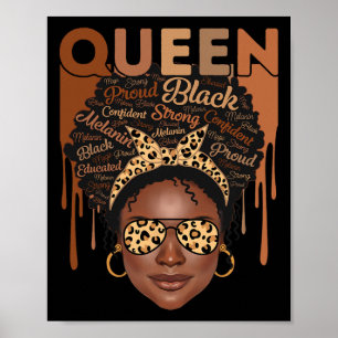 Póster Mujer Negra Educada Fuerte Reina Africana de Melan