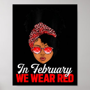 Póster Mujer Negra En Febrero Usamos Enfermedad Del Coraz
