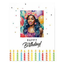 Mujer negra feliz cumpleaños Multicolor