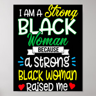 Póster Mujer Negra Fuerte Me Crió Camiseta Chica Melanina