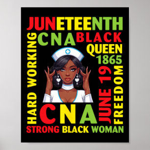 Póster Mujer negra fuerte, reina negra y trabajadora