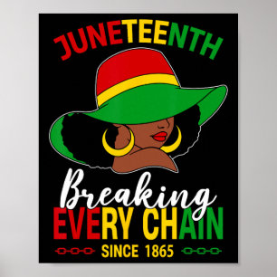 Póster Mujer negra Gorra rompe cada junio de cadena Si