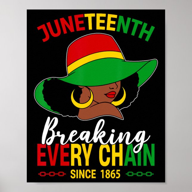 Póster Mujer negra Gorra rompe cada junio de cadena Si (Frente)