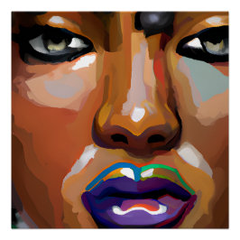 Póster Mujer negra inspiradora mímel negro