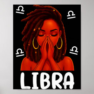 Póster Mujer Negra Locd Libra Reza Cristiano Zodíaco Naci