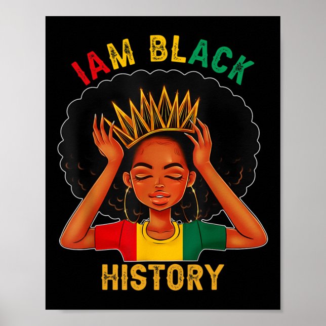 Póster Mujer negra: Mes de historia negra educada negra (Frente)