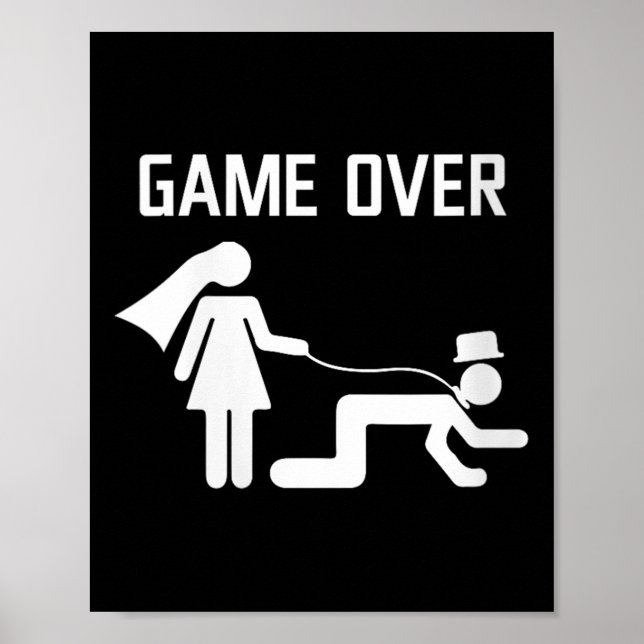 Póster Mujer: Novia cómica Boda soltera soltera (Frente)