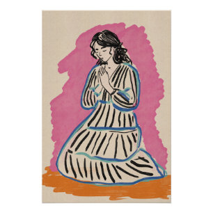 Póster Mujer Orando