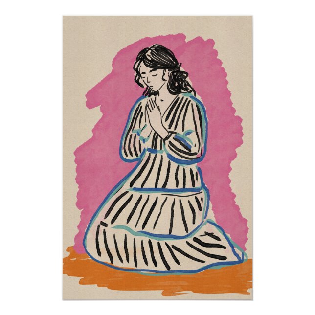 Póster Mujer Orando (Anverso)