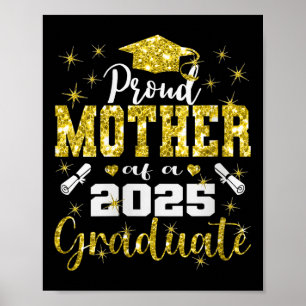 Póster Mujer Orgullosa Madre De Graduado Senior 2025