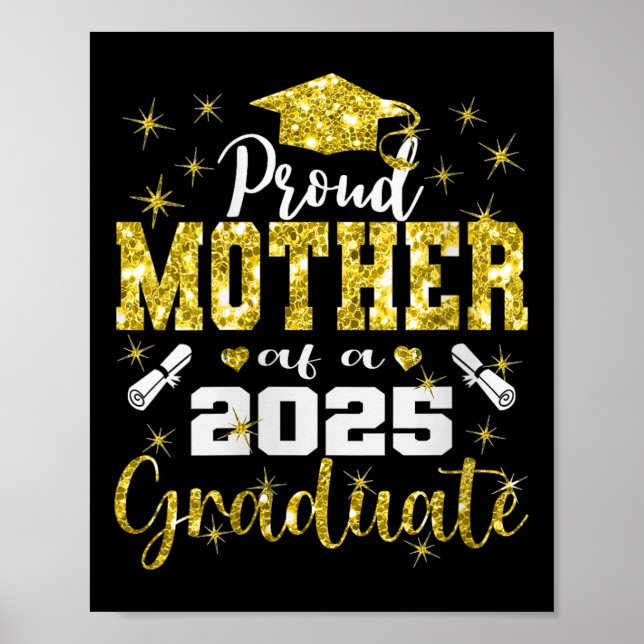 Póster Mujer Orgullosa Madre De Graduado Senior 2025 (Frente)