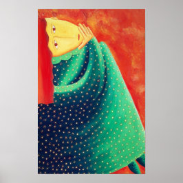 Póster Mujer pensando en la pintura contemporánea