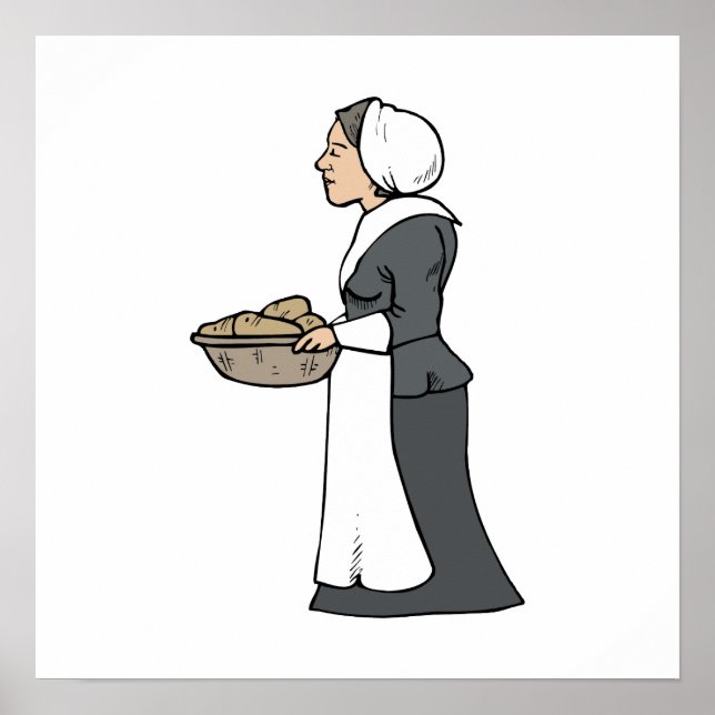 Póster Mujer peregrina con comida (Frente)