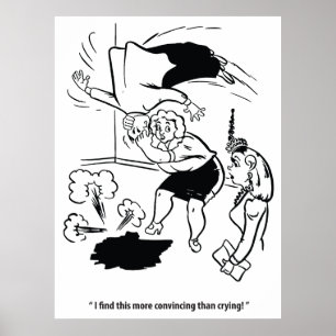 Póster Mujer practicando judo con su marido, humor, diver