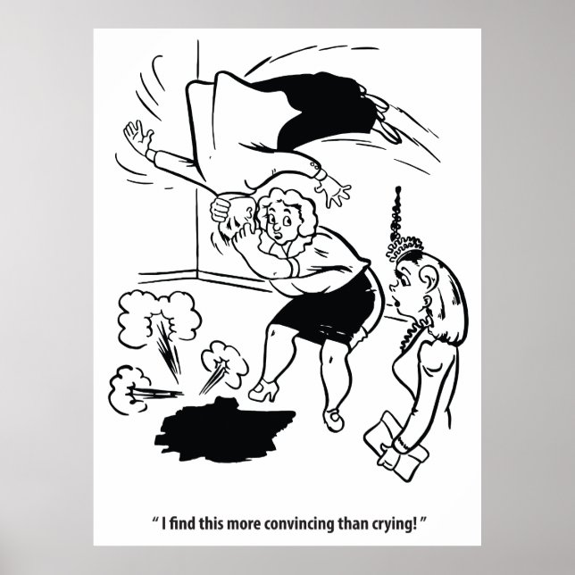 Póster Mujer practicando judo con su marido, humor, diver (Frente)