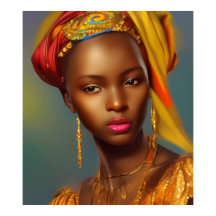 mujer princesa africana 6 joyas de oro