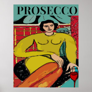 Póster Mujer Prosecco, Vino