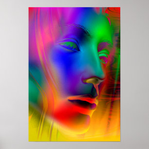 Póster Mujer psicodélica
