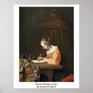 Póster Mujer que escribe una letra de Gerard Ter Borch