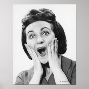 Póster Mujer que hace la cara