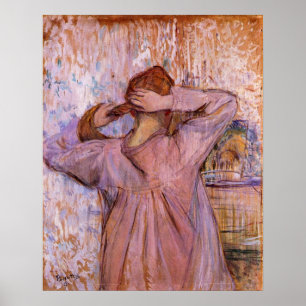 Póster Mujer que se peina el pelo por Toulouse-Lautrec