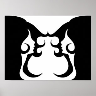 Póster Mujer Reflexiva Deco Mod