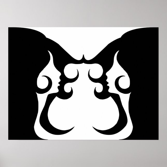 Póster Mujer Reflexiva Deco Mod (Frente)