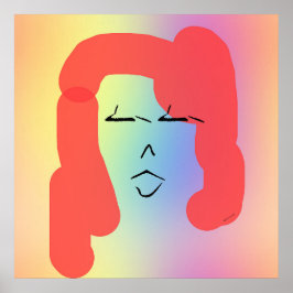 Póster Mujer Retro Con Poster De Pelo Rojo