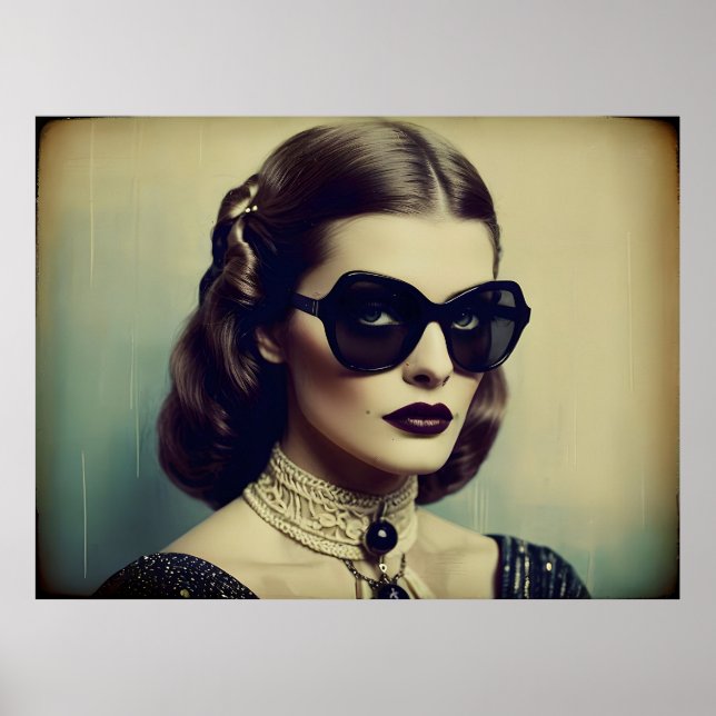 Póster Mujer retro de época (Frente)