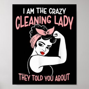 Póster Mujer Retro De La Casa Divertida Soy La Loca Clean