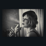 Póster Mujer retro fumando<br><div class="desc">Mujer retro fumando</div>