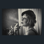 Póster Mujer retro fumando<br><div class="desc">Mujer retro fumando</div>
