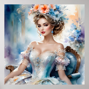 Póster Mujer Retro Glamurosa