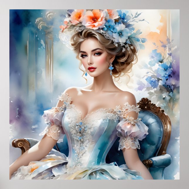 Póster Mujer Retro Glamurosa (Frente)