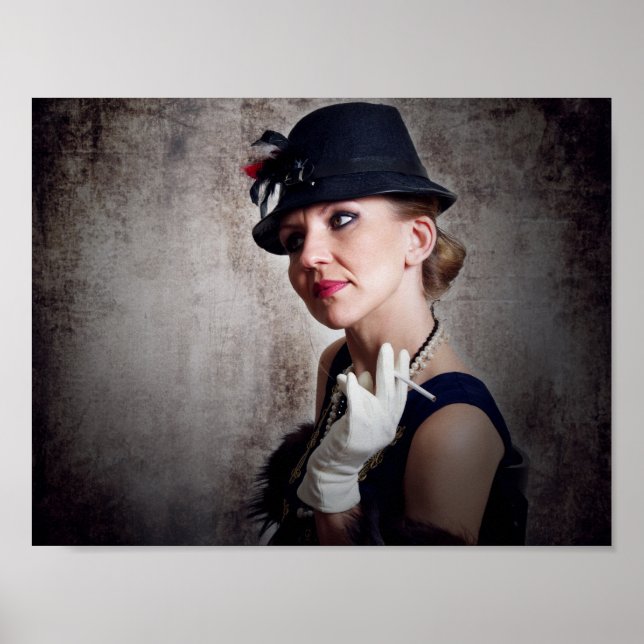 Póster Mujer retro vintage (Frente)